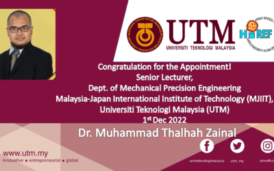 Congratulations Dr. Muhammad Thalhah Zainal for Appointment as Senior Lecturer
