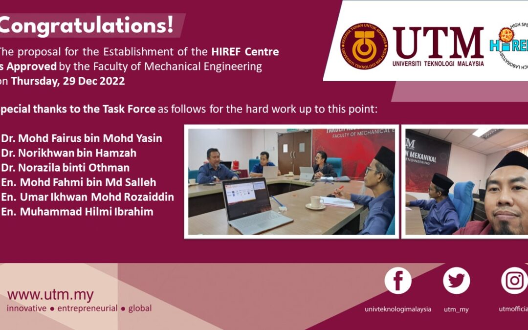 Congrats! The proposal for the Establishment of the HIREF Centre Is Approved by the Faculty of Mechanical Engineering. Ready for the Next Phase of Presentation